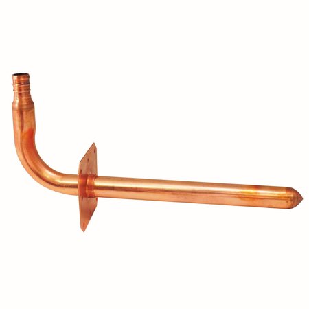 APOLLO PEX 8 in. x 1/2 in. Copper PEX Barb Stub-Out 90-Degree Elbow with Flange APXSTUB8WE